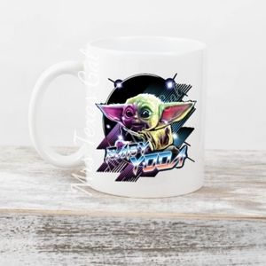 Retro Baby Yoda Inspired Mug